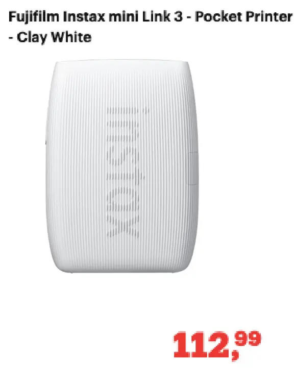 Aanbieding: Instax mini Link 3 - Pocket Printer - Clay Wh