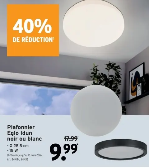 Offre: Plafonnier Eglo Idun