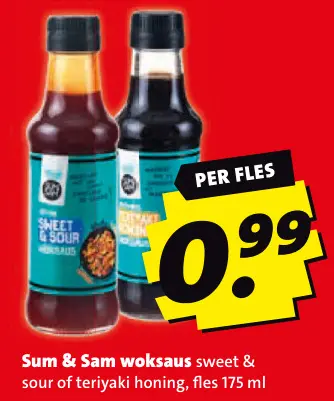 Aanbieding: Sum & Sam woksaus sweet & sour of teriyaki ho