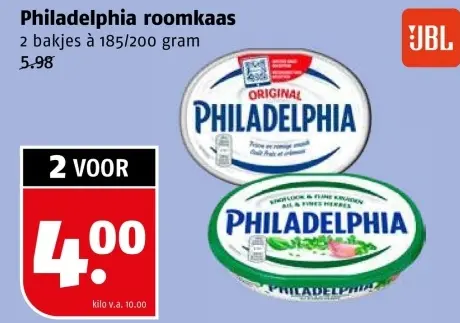 Aanbieding: Philadelphia roomkaas
