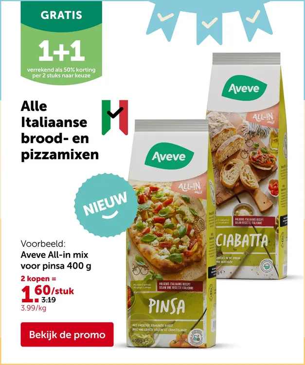 Promotie: All-in mix voor pinsa