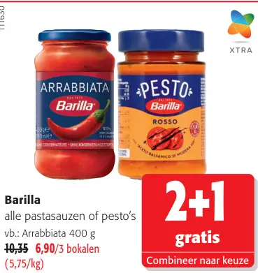 Promotie: Alle pastasauzen of pesto's