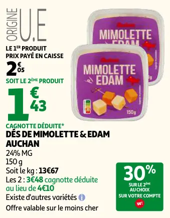Promotie: Dés de mimolette & edam