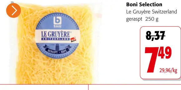 Promotie: Le Gruyère Switzerland geraspt