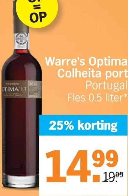 Aanbieding: Warre's Optima Colheita port Portugal