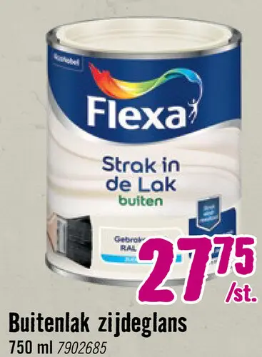 Aanbieding: FLEXA Strak in de lak buitenlak zijdeglans RAL 9010 750 ml