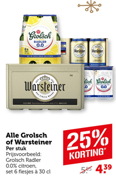 Aanbieding: Alle Grolsch of Warsteiner