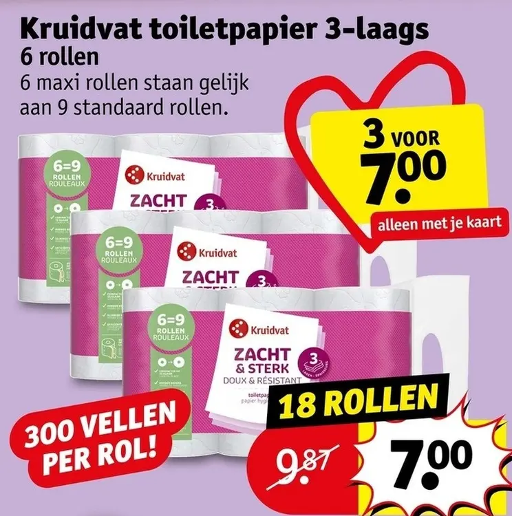 Promotie: Toiletpapier 3-laags