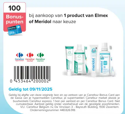 Aanbieding: 100 Bonuspunten bij aankoop van 1 product