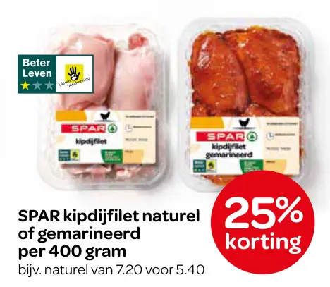 Aanbieding: Kipdijfilet naturel of gemarineerd