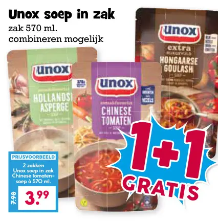 Aanbieding: Unox soep in zak