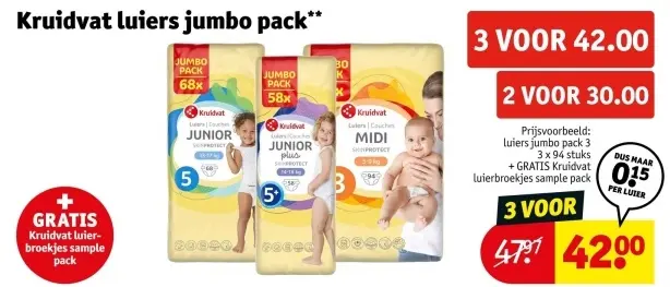 Aanbieding: Kruidvat luiers jumbo pack