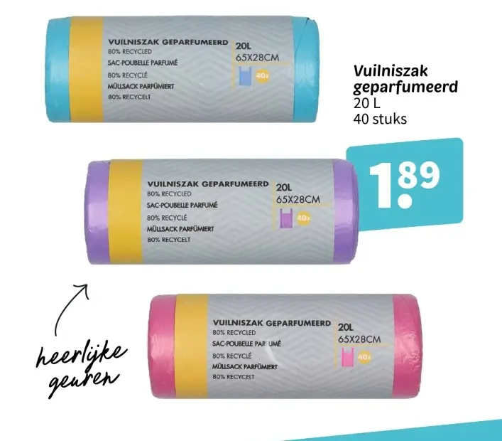 Promotie: Vuilniszak geparfumeerd