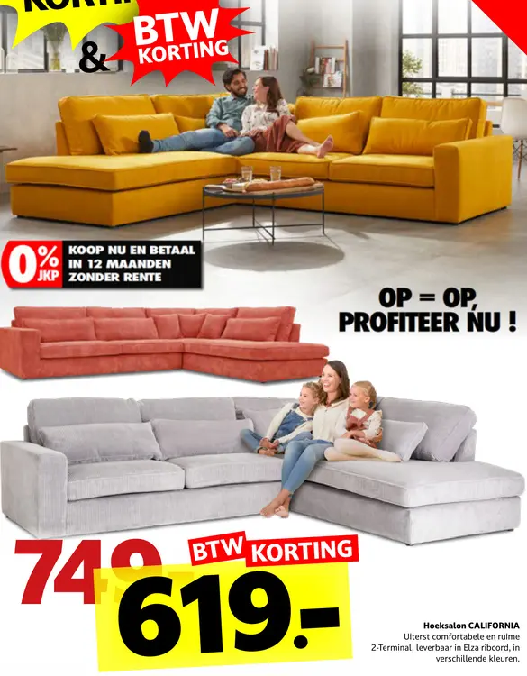 Promotie: Hoeksalon CALIFORNIA