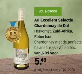 Aanbieding: AH Excellent Selectie Chardonnay de Dal
