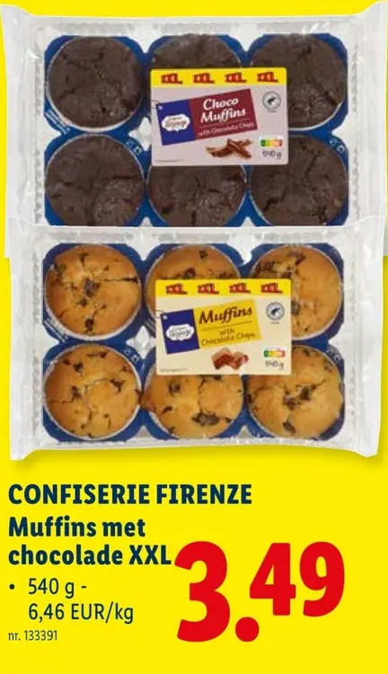 Promotie: Confiserie Firenze Muffins met chocolade XXL