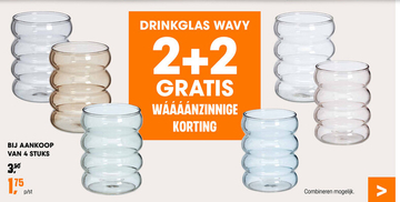 Aanbieding: DRINKGLAS WAVY