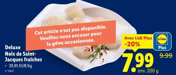 Offre: Deluxe Noix de Saint-Jacques fraîches