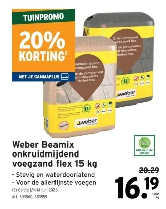 Promotie: Weber Beamix onkruidmijdend voegzand flex