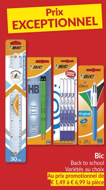 Offre: Bic Back to school Variétés au choix