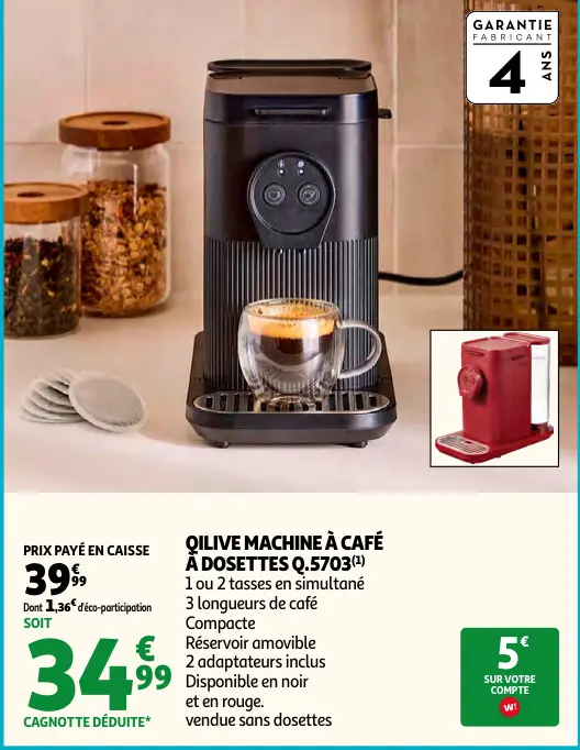 Promotie: Qilive machine à café à dosettes q.5703