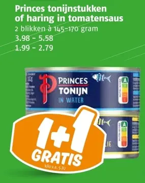 Aanbieding: Princes Tonijnstukken of haring in tomatensaus