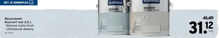 Promotie: Muurverf mat 2,5L