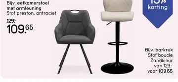 Aanbieding: Eetkamerstoel Jesse met armleuning - antracietkleur