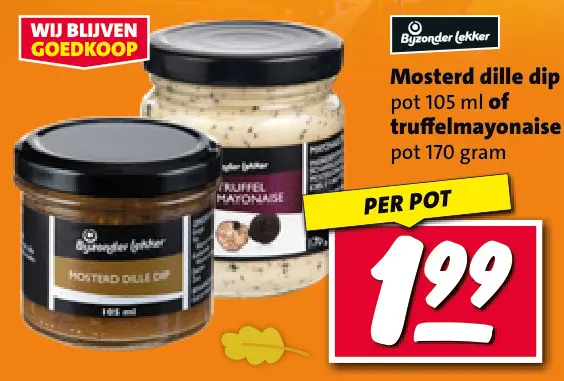 Aanbieding: Mosterd dille dip of truffelmayonaise