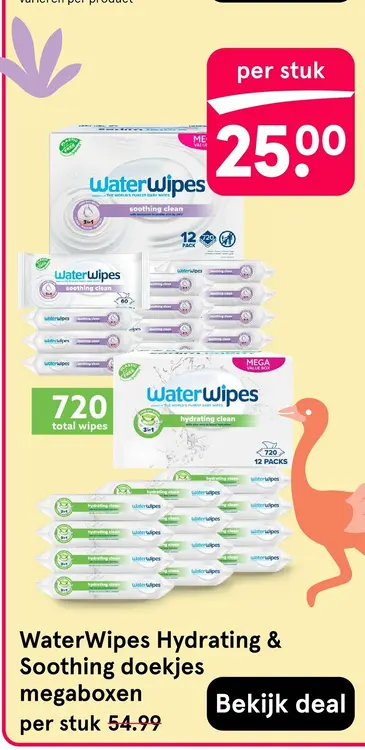 Aanbieding: WaterWipes Hydrating & Soothing doekies megaboxeb