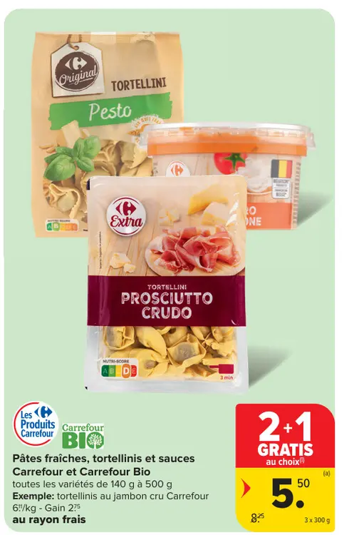Offre: Pâtes fraîches, tortellinis et sauces