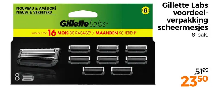 Aanbieding: Gillette Labs voordeelverpakking scheermesjes