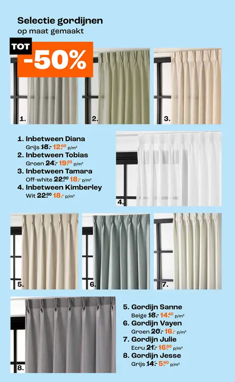 Promotie: Selectie gordijnen