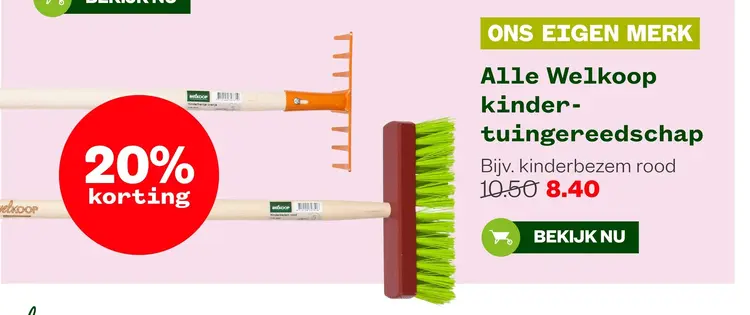Aanbieding: kinderbezem rood