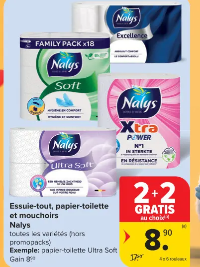 Offre: Essuie-tout, papier-toilette et mouchoirs