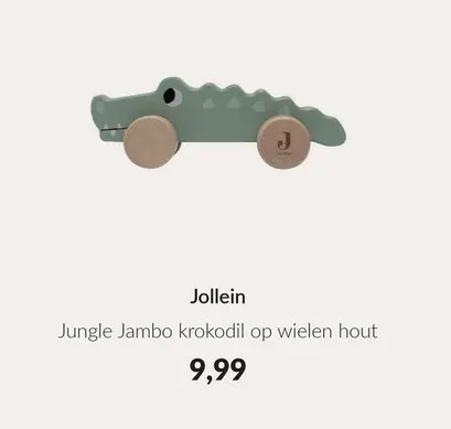 Aanbieding: Jungle Jambo krokodil op wielen hout