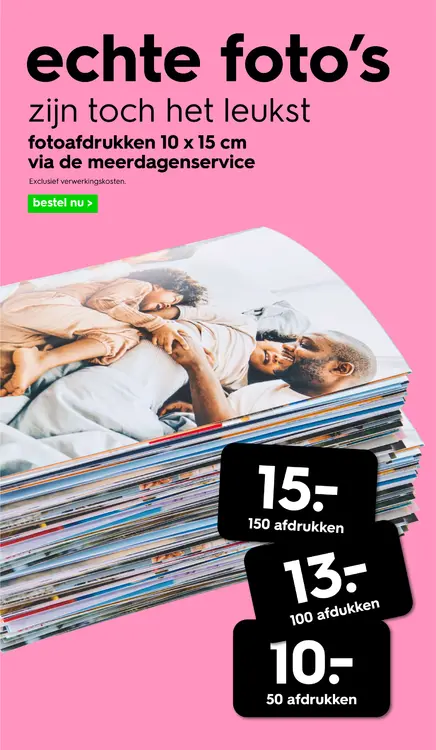 Promotie: Fotoafdrukken 10 x 15 cm via de meerdagenservice