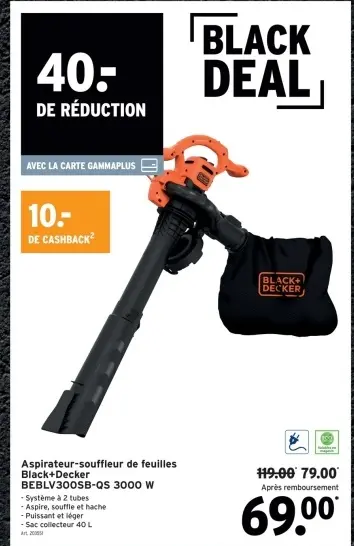 Offre: Aspirateur-souffleur de feuilles