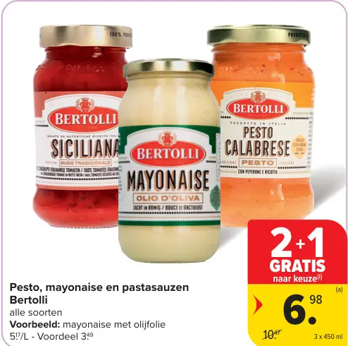 Promotie: Pesto, mayonaise en pastasauzen