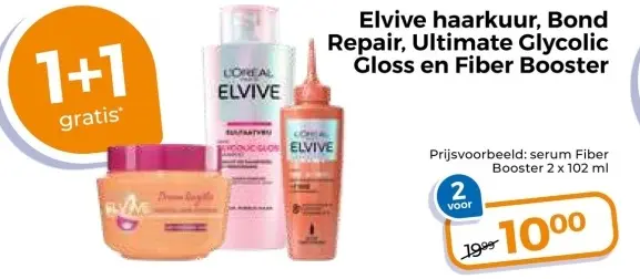 Aanbieding: Elvive haarkuur, Bond Repair, Ultimate Glycolic Gloss en Fiber Booster