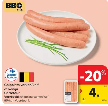 Aanbieding: Chipolata varken/kalf of konijn