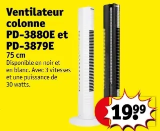 Offre: Ventilateur colonne PD-3880E et PD-3879E