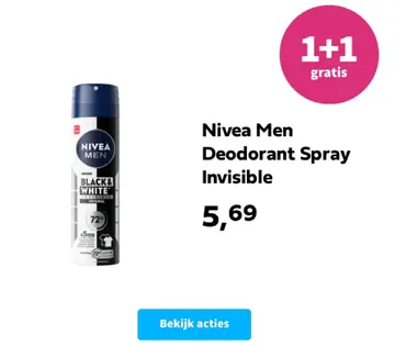 Aanbieding: Nivea Men Deodorant Spray Invisible