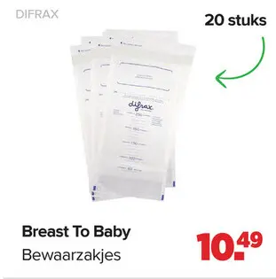 Aanbieding: Breast To Baby Bewaarzakjes