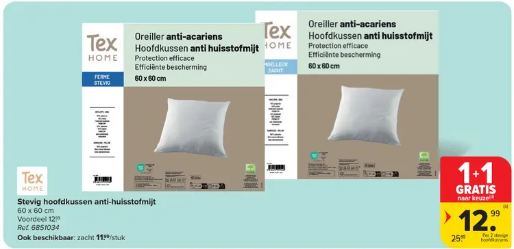 Promotie: Stevig hoofdkussen anti-huisstofmijt