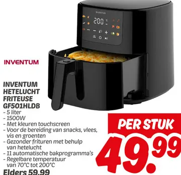 Aanbieding: INVENTUM HETELUCHT FRITEUSE GF501HLDB