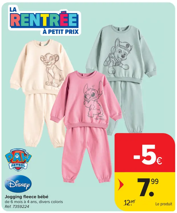 Offre: Jogging fleece bébé