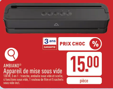 Offre: Appareil de mise sous vide