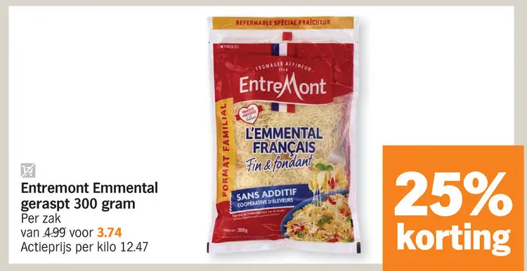 Promotie: Emmental geraspt