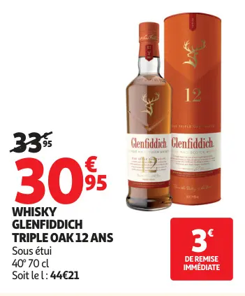 Promotie: Whisky Glenfiddich Triple oak 12 ans